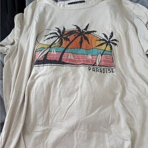 Beige Paradise Graphic T-Shirt